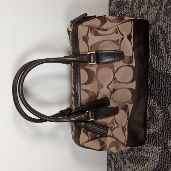 Coach Legacy Signature Haley Satchel Womens Purse Brown - Picture 4 of 10